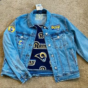 handmade denim jacket Super Bowl! Los Angeles Rams LA Rams Football NFL Attire